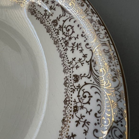 Vintage Parisian Center Coupe Bowl Set Of 2 Warranted 22 K Gold USA 8” Diameter - Picture 7 of 11